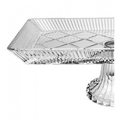 Bandeja Com Pé 33cm Comprimento Por 16cm De Largura Em Vidro